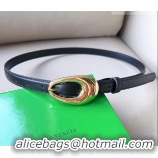 ​Top Quality Bottega Veneta Soft Calfskin Belt 2cm with Gold Pin Buckle 0315 Black 2025