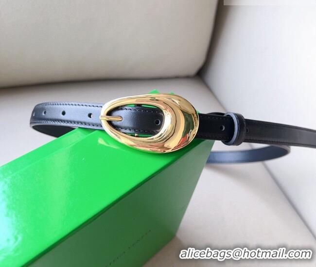 ​Top Quality Bottega Veneta Soft Calfskin Belt 2cm with Gold Pin Buckle 0315 Black 2025