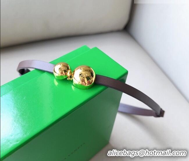 Trendy Design Bottega Veneta Calfskin Belt with Gold Spheres Buckle 0315 Dark Brown 2025