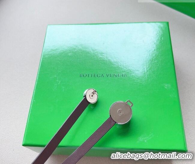 Buy Fashionable Bottega Veneta Calfskin Belt with Silver Spheres Buckle 0315 Dark Brown 2025