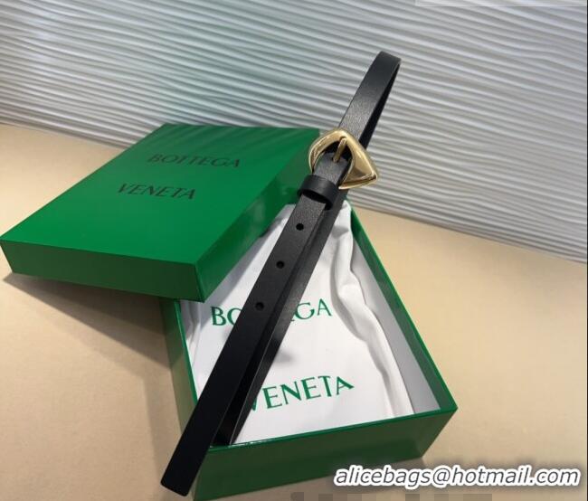 Grade Quality Bottega Veneta Women's Soft Calfskin Belt 1.5cm with Triangle Buckle 0315 Black 2025