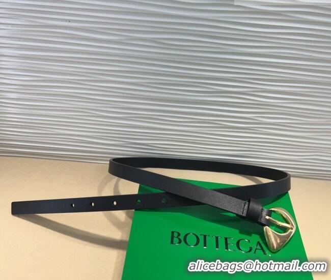 Grade Quality Bottega Veneta Women's Soft Calfskin Belt 1.5cm with Triangle Buckle 0315 Black 2025