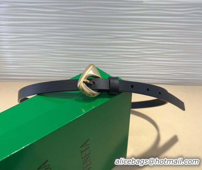 Grade Quality Bottega Veneta Women's Soft Calfskin Belt 1.5cm with Triangle Buckle 0315 Black 2025