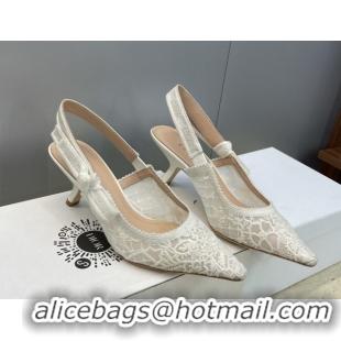 Top Grade Dior J'Adior Slingbacks Pump 6.5cm in Transparent Mesh Embroidered with Millefiori Motif 2026 0302041