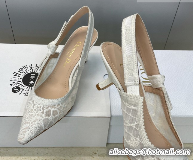 Top Grade Dior J'Adior Slingbacks Pump 6.5cm in Transparent Mesh Embroidered with Millefiori Motif 2026 0302041