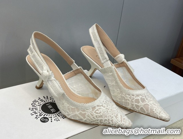 Top Grade Dior J'Adior Slingbacks Pump 6.5cm in Transparent Mesh Embroidered with Millefiori Motif 2026 0302041