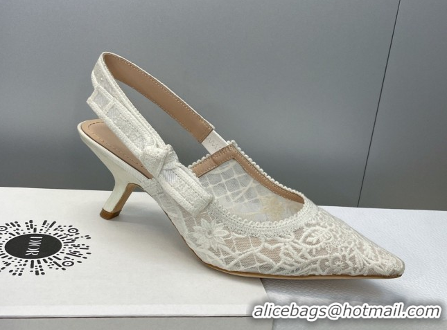 Top Grade Dior J'Adior Slingbacks Pump 6.5cm in Transparent Mesh Embroidered with Millefiori Motif 2026 0302041