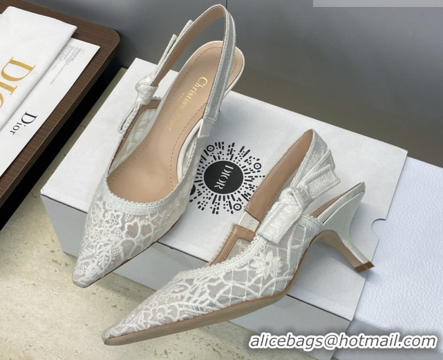 Top Grade Dior J'Adior Slingbacks Pump 6.5cm in Transparent Mesh Embroidered with Millefiori Motif 2026 0302041