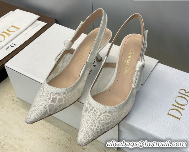 Top Grade Dior J'Adior Slingbacks Pump 6.5cm in Transparent Mesh Embroidered with Millefiori Motif 2026 0302041