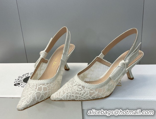 Top Grade Dior J'Adior Slingbacks Pump 6.5cm in Transparent Mesh Embroidered with Millefiori Motif 2026 0302041