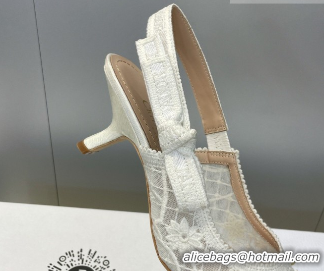 Top Grade Dior J'Adior Slingbacks Pump 6.5cm in Transparent Mesh Embroidered with Millefiori Motif 2026 0302041