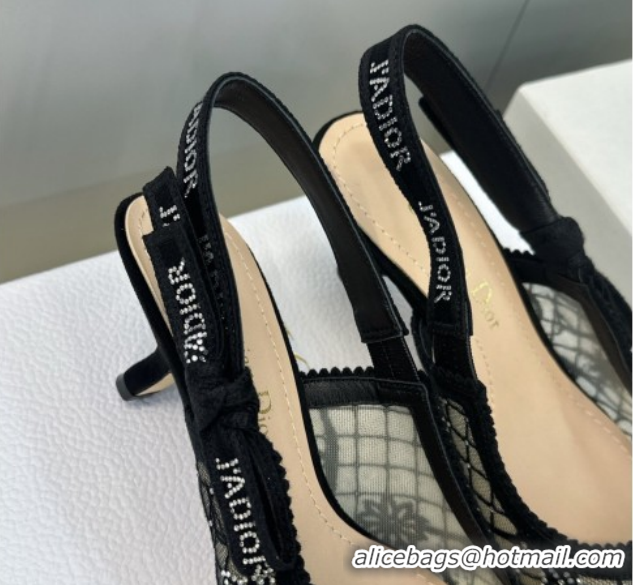 Low Cost Dior J'Adior Slingbacks Pump 6.5cm in Transparent Mesh Embroidered with Millefiori Motif in Silver-Tone Strass 