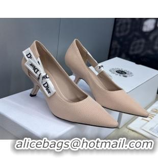 Shop Duplicate Dior J'Adior Pumps 6.5cm in Technical Fabric Nude Pink 2026 DR030201