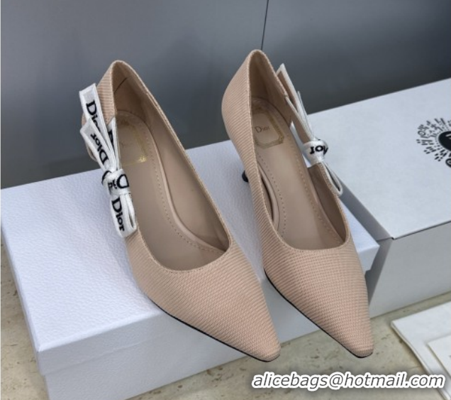 Shop Duplicate Dior J'Adior Pumps 6.5cm in Technical Fabric Nude Pink 2026 DR030201