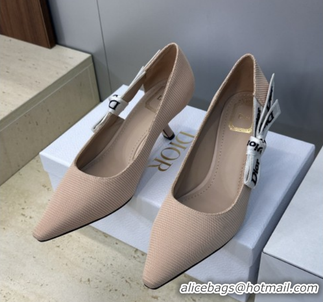 Shop Duplicate Dior J'Adior Pumps 6.5cm in Technical Fabric Nude Pink 2026 DR030201