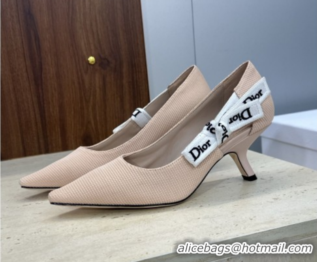 Shop Duplicate Dior J'Adior Pumps 6.5cm in Technical Fabric Nude Pink 2026 DR030201