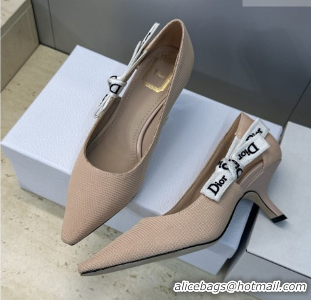 Shop Duplicate Dior J'Adior Pumps 6.5cm in Technical Fabric Nude Pink 2026 DR030201