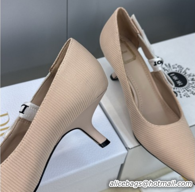 Shop Duplicate Dior J'Adior Pumps 6.5cm in Technical Fabric Nude Pink 2026 DR030201