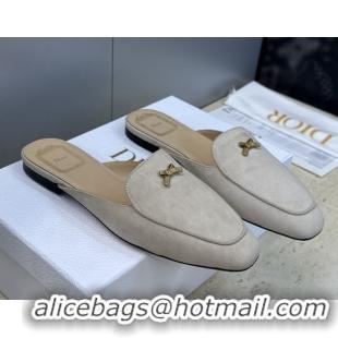 Purchase Dior Baby Bow Mules in Suede Beige 2026 DR030202