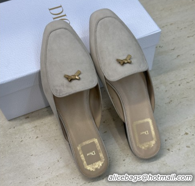 Purchase Dior Baby Bow Mules in Suede Beige 2026 DR030202