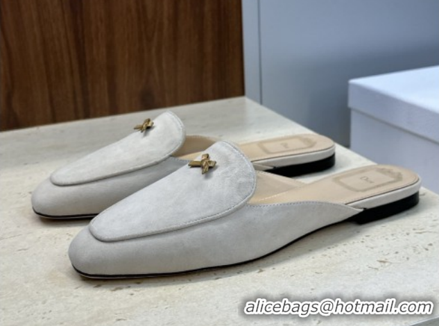 Purchase Dior Baby Bow Mules in Suede Beige 2026 DR030202