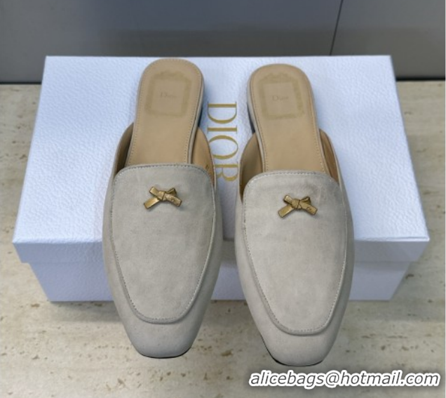 Purchase Dior Baby Bow Mules in Suede Beige 2026 DR030202