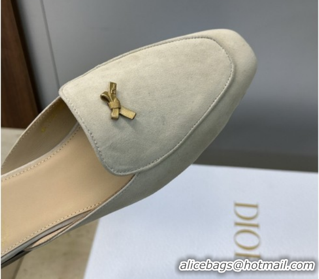 Purchase Dior Baby Bow Mules in Suede Beige 2026 DR030202