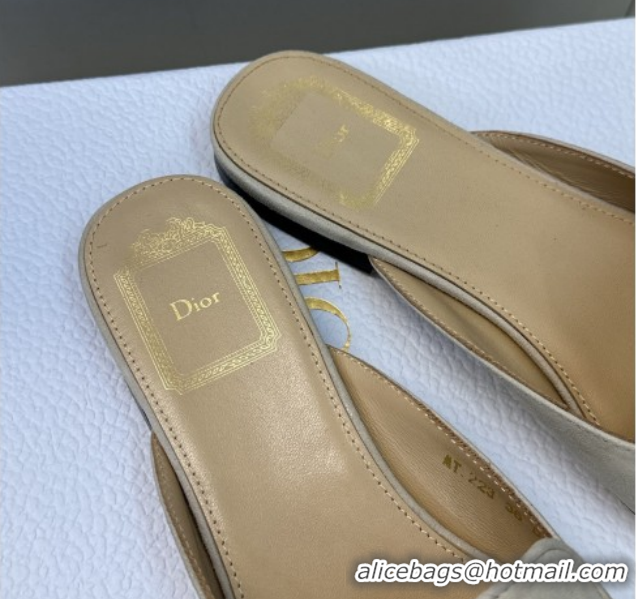 Purchase Dior Baby Bow Mules in Suede Beige 2026 DR030202