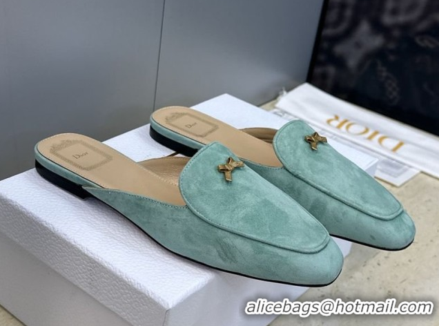 Grade Quality Dior Baby Bow Mules in Suede Green 2026 DR030202