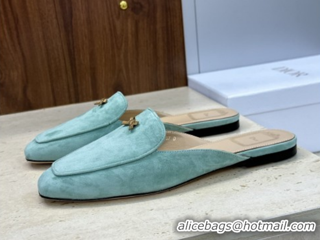 Grade Quality Dior Baby Bow Mules in Suede Green 2026 DR030202