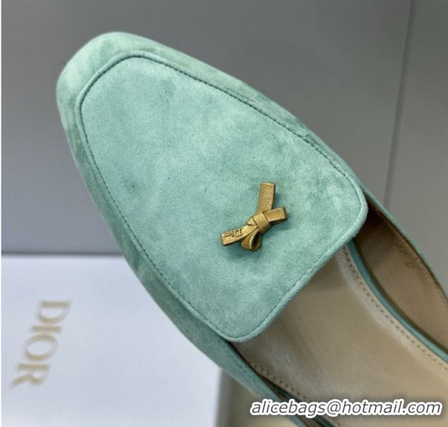 Grade Quality Dior Baby Bow Mules in Suede Green 2026 DR030202
