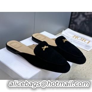 Popular Style Dior Baby Bow Mules in Suede Black 2026 DR030202