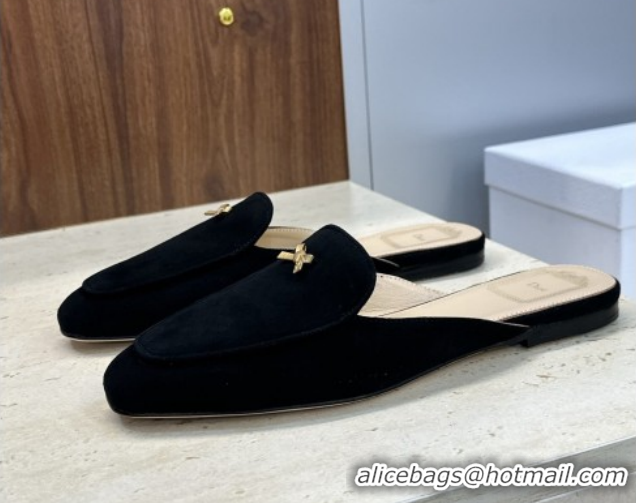 Popular Style Dior Baby Bow Mules in Suede Black 2026 DR030202