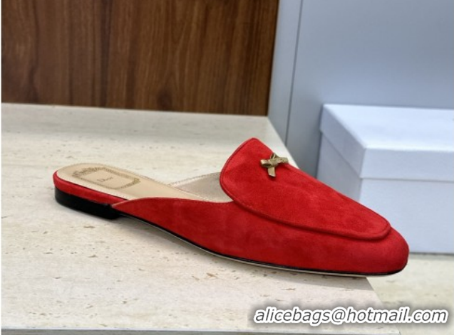 Best Product Dior Baby Bow Mules in Suede Red 2026 DR030202