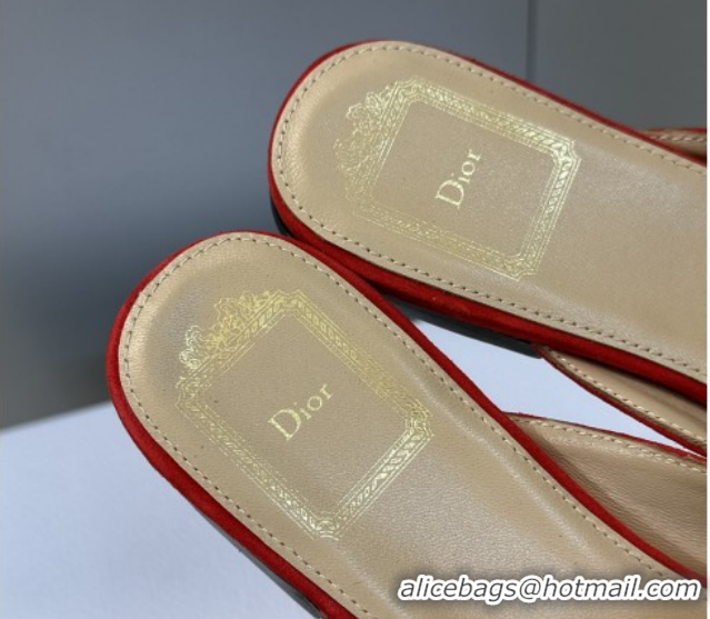 Best Product Dior Baby Bow Mules in Suede Red 2026 DR030202