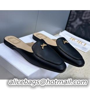 Best Grade Dior Baby Bow Mules in Leather Black 2026 DR030202