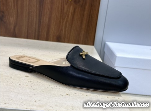 Best Grade Dior Baby Bow Mules in Leather Black 2026 DR030202