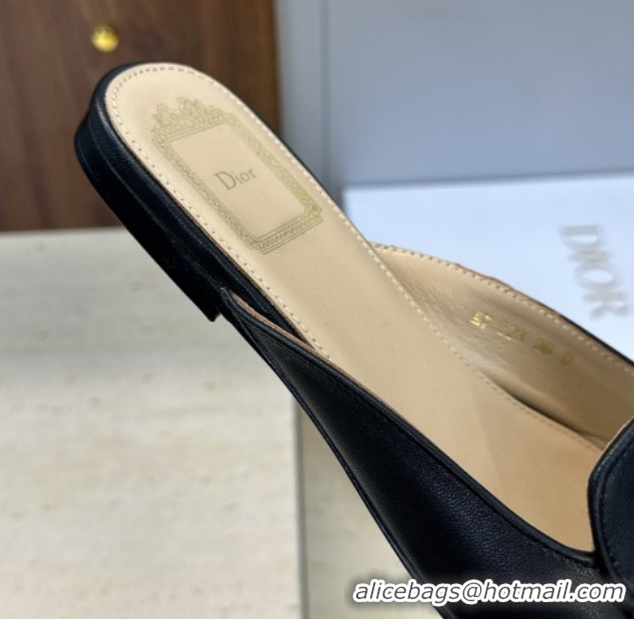 Best Grade Dior Baby Bow Mules in Leather Black 2026 DR030202