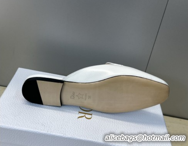 Top Grade Dior Baby Bow Mules in Leather White 2026 DR030202