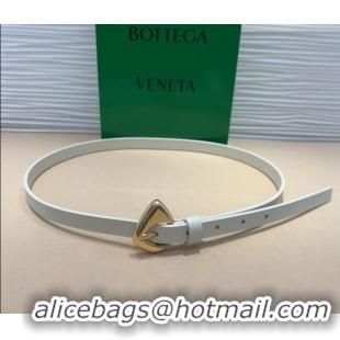 New Design Bottega Veneta Women's Soft Calfskin Belt 1.5cm with Triangle Buckle 0315 White 2025