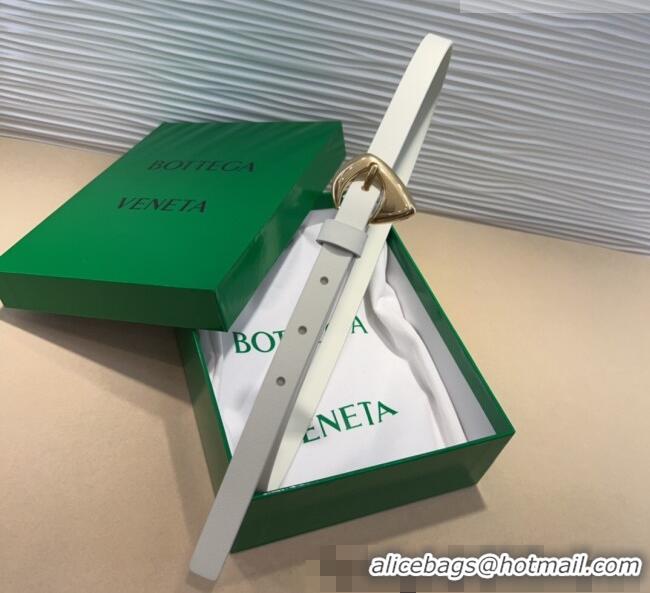 New Design Bottega Veneta Women's Soft Calfskin Belt 1.5cm with Triangle Buckle 0315 White 2025