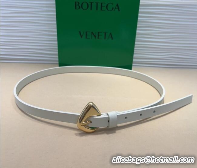 New Design Bottega Veneta Women's Soft Calfskin Belt 1.5cm with Triangle Buckle 0315 White 2025