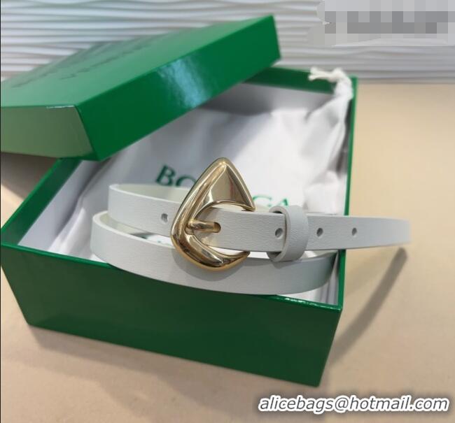 New Design Bottega Veneta Women's Soft Calfskin Belt 1.5cm with Triangle Buckle 0315 White 2025