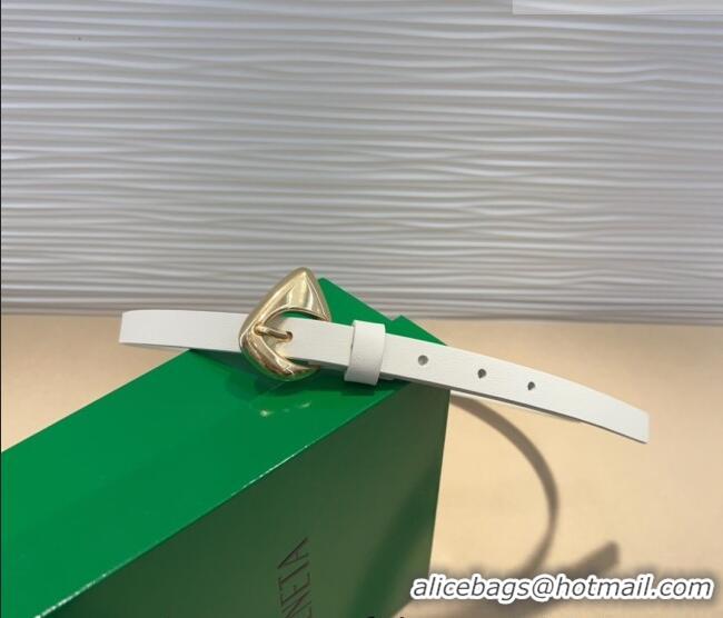 New Design Bottega Veneta Women's Soft Calfskin Belt 1.5cm with Triangle Buckle 0315 White 2025