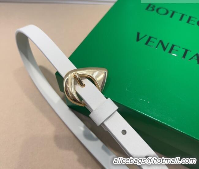 New Design Bottega Veneta Women's Soft Calfskin Belt 1.5cm with Triangle Buckle 0315 White 2025