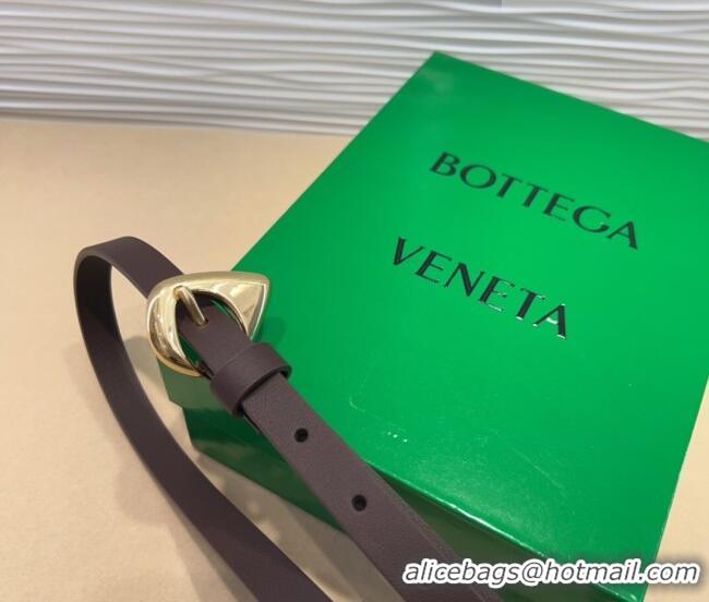 Buy Fashionable Bottega Veneta Women's Soft Calfskin Belt 1.5cm with Triangle Buckle 0315 Dark Brown 2025