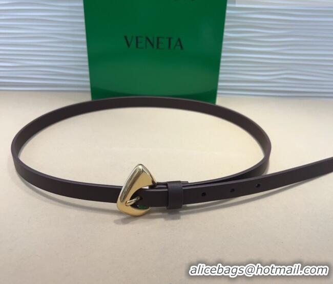 Buy Fashionable Bottega Veneta Women's Soft Calfskin Belt 1.5cm with Triangle Buckle 0315 Dark Brown 2025