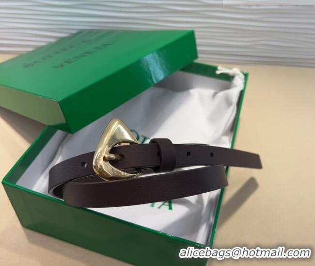 Buy Fashionable Bottega Veneta Women's Soft Calfskin Belt 1.5cm with Triangle Buckle 0315 Dark Brown 2025