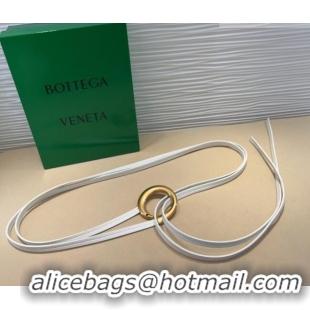 Luxury Cheap Bottega Veneta Sardine Calfskin Waist Belt 2011025 White 2025