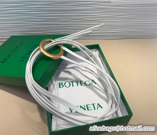 Luxury Cheap Bottega Veneta Sardine Calfskin Waist Belt 2011025 White 2025